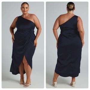 Showpo. Felt So Happy Dress Navy Blue Size 14 NWT